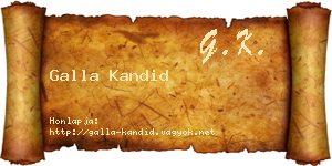 Galla Kandid névjegykártya
